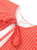 Red Stand Up Collar Plaid Cape Short Trench Coat Women's Windbreaker Long Sleeved Single Breasted Windbreaker Autumn Jacket