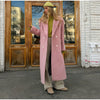 Women Olive Green Oversized Coat Notched Lapel Double Breasted Straight Outerwear Vintage Fall Winter Daily Office Outfit