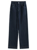 Straight High Waist Jeans for Women Winter Solid Simple All-match Long and Short Versatile Pants Korean Style