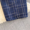 Autumn Dress Suit Women Korean Chic Blue Tweed Jacket + Vest Dress Elegant 2 Piece Set Long Sleeve Cropped Coat