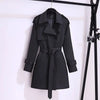 Women's Trench Coats Spring Autumn Mid-length Slim Outerwear Double-breasted Belt Long Sleeves Windbreaker