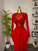 Women's Long Dresses Sexy Round Neck Full Sleeve High Waist Elegant Splice Bodycon Evening Vestidos Maxi Party Night Dress