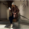 Solid Quilted Cotton Coat Women's Turtleneck Lace-up Full Sleeve Warm Jacket Autumn Winter Lady Commuter Outwear