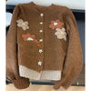 knit Cardigan women's Spring Autumn All-Match Casual Loose Long Sleeve Short Sweater Coat Female Knitwear Tops