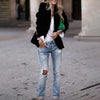 Elegant Velvet Blazer for Women Single Button Lapel Female Blazer Jacket Slim Fit Office Lady Outerwear Coat Spring Autumn Women