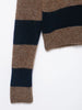 Women's Striped Knitted Cardigan Coat Female Long Sleeve Polo Collar Single Breasted High Street Casual Short Jacket