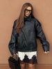 Women Autumn Jackets Asymmetric Button Pocket Long Sleeves Black Loose Zipper Jackets Female High Street Coats