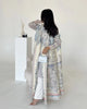 Pleated Print Foldable Collar Women's Long Sleeve Trench Coat Winter Original Design Cardigan Coat