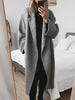 Cardigan Jacket Elegant Women's Woolen Jacket with Turn-down Collar Double Button Closure for Commuting Suit Jackets
