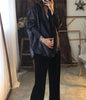 Yudx Pleated Long Sleeve Turndown Collar Cardigan Coats Woman Autumn Winter Loose Batwing Sleeve Short Jacket Designer Clothes