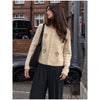 Chic Embroidery Pink Lace Up Woman Short Coat Casual Long Sleeves V Neck Jacket Autumn Lady Commuter Street Outerwear