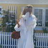 Elegant Chic Lace Maxi Dress White Cotton Autumn Spring Long Sleeve Women Dresses Loose Hollow Out Holiday Vestidos