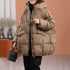 Women White Duck Down Jacket with Hood Autumn Winter Warm Outwear Casual Loose Over Size Outwear Thick Coat