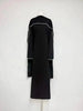 High Neck Cape Sleeve Slim-Fit Maxi Dress Pearl Trim Solid Color Floor Length Modest Abaya Style Formal Occasion Women