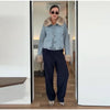 Furry Trim Cropped Denim Jacket Single Breasted Long‑Sleeve Winter Women Warm Outerwear Versatile Lady Casual Jean Coat