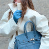 Croc Embossed Cropped Faux Leather Jacket High Stand Collar Long Sleeve Oversized Women Jackets Autumn Chic Coats