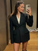 Autumn Spring Solid Lapel Blazer Jacket For Women Long Sleeve Single Breasted Suit Coats Female Street Chic Outerwear