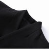 Black Tailored Long Coat Women Elegant Asymmetric Button Front Pockets Full Sleeve Criss-cross Neck Jacket Casual Outerwear