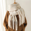 240x38cm Women's Cashmere Winter Scarf - Soft Warm Pashmina Wrap, Thick Long Shawl with Tassels, Elegant Poncho Blanket