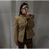Spring Stand Collar Trench Coats For Women Y2K Long Sleeve Pockets Waist Jacket Street Lady Single Breasted Outerwear