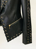 Designer Jacket Women's Rope Lacing Up Slim Fitting Leather Blazer