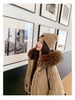 Warm Down jacket Ladies Pai Overcome Winter Cotton Padded Coat Women Parkas Horn Hooded Outcoat Big fur collar Overcoat