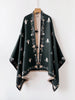 English: Bee Floral Print Open Front Shawl Wrap, Reversible Tassel Poncho Cape, Women Warm Throw Blanket Scarf for Daily Travel
