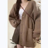 Autumn Winter Women Cardigan Sweater Coats Female Long Sleeve V-neck Loose Knitted Jackets Casual Sweater Cardigans