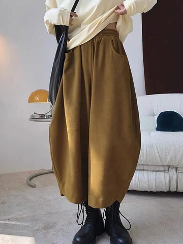 Autumn Casual Harem Pants Women Cotton High Waisted Trousers Retro Loose Bloomers Women's Oversize Pants Baggy Sweatpants