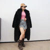 Colorful Fahionable Faux Fur Mongolian Jacket Long Tailored Collar Plush Winter Coat for Women Elegant Loose Fit Outerwear
