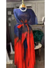 Niche Chic Printting Pleated Women's Two Pieces Set Irregular Pullover Top And Elastic Waist Wide Leg Pants 2DB3867