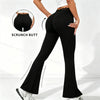 Sexy Lace High Waisted Leggings for Girls, Flared Pants, Daily Casual Elastic Breathable Pants, Women's Clothing for Travel