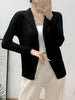 Blue Pleated Coat For Women Turn-down Collar Long Sleeve Lightweight Cardigan Jackets Chic Female Clothes 2DB3445