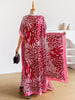 Dubai Mixed Animal Print Abaya With Matching Scarf, Boat Neck Batwing Sleeve Loose Maxi Kaftan Dress For African Muslim Women