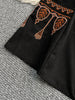 Bohemian Retro Ethnic Style Dress Women's Spring Autumn Embroidered Lace Up Lantern Sleeves Waist Cinching Long Dress A155