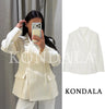 Commute Minimalist Blazer Women High Street Slim Blazer Spring Holiday Gathering Chic Blazer for Female