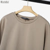 Women Autumn Pullover Sweatshirt and Elastic Waist A-Line Midi Skirt 2 Pieces Dress Sets Cozy Casual Solid Suits Outfits