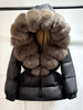 Lagabogy Winter Women Big Real Fox Fur Collar 90%White Duck Down Coat Female Streetwear Loose Hooded Warm Puffer Jacket