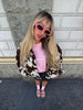 Women Cow Print Tassel Short Coat Casual Long Sleeve Lapel V-neck Single Breasted Jacket Lady Spring Autumn Outwear