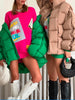 Winter Jackets for Women Thick Warm Loose Quilted Jacket Female Interchange High Street Green Baggy Puffer Coat