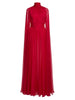 High Street Designer Party Vestido Women's Drifting Sleeves Chiffon Pleated Holiday Long Dress