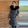 Warm Women's Puffy Quilted Hooded Long Cotton Coat Loose Solid Stand Collar Lace Up Zipper Overcoats Winter Lady Outwear