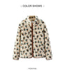 Jacket Women Winter Faux Lamb Wool Fleece Stand Collar Loose Patterned Retro Jacket Women'S Wear