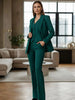 Women’s Green Pantsuit Elegant 3 Piece Blazer Vest & Trouser Set Business Formal Suit for Office Workwear Special Occasions