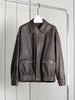Spring Autumn Cool Handsome Retro Oversized Distressed Brown Soft Faux Leather Jackets for Women Zipper Runway
