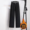 Women Jeans Stretch Casual Trousers Washed Denim Straight Pants Female Fleece Loose Vintage Jeans XL-7XL Oversize Autumn Winter