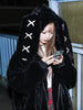 Winter Sweet Kawaii Soft Warm Purple Faux Fur Coat Women Bunny Ears Designer Clothes Fluffy Jacket Hoodie