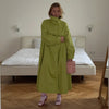 Street Women's Long Trench Coats Loose Stand Collar Single Breasted Full Sleeve Slit Windbreaker Autumn Lady Commute Jacket