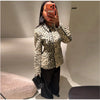 Leopard Print Women Winter Coat Faux Fur Coat Lapel Waist Tightened Jacket Single Breasted Long Sleeve Coat Daily Wear