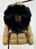 Lagabogy Winter Women Big Real Fox Fur Collar 90%White Duck Down Coat Female Streetwear Loose Hooded Warm Puffer Jacket